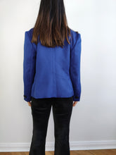 Load image into Gallery viewer, The Electric Blue Blazer Jacket | Vintage 80s Max Dine black collar jacket made in Italy M
