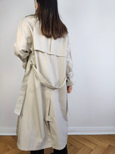 Load image into Gallery viewer, The White Cream Light Trench Coat | Vintage oversized beige ivory long maxi spring summer jacket L
