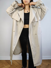 Load image into Gallery viewer, The White Cream Light Trench Coat | Vintage oversized beige ivory long maxi spring summer jacket L

