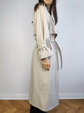 Load image into Gallery viewer, The White Cream Light Trench Coat | Vintage oversized beige ivory long maxi spring summer jacket L
