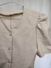 Load image into Gallery viewer, The Beige Puff | Vintage linen blouse
