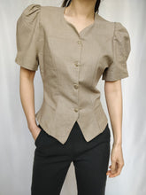 Load image into Gallery viewer, The Beige Puff | Vintage linen blouse
