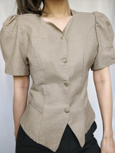 Load image into Gallery viewer, The Beige Puff | Vintage linen blouse
