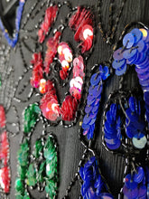 Load image into Gallery viewer, The Floral Sequin | Vintage 80s pailletten silk top Stenary XS
