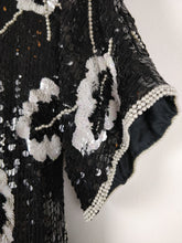 Load image into Gallery viewer, The Monochrome Sequin | Vintage 80s pailletten silk top Frank Usher M

