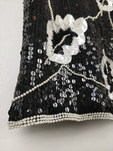 Load image into Gallery viewer, The Monochrome Sequin | Vintage 80s pailletten silk top Frank Usher M
