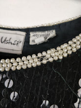 Load image into Gallery viewer, The Monochrome Sequin | Vintage 80s pailletten silk top Frank Usher M
