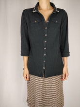 Load image into Gallery viewer, The Black Burberry | Vintage Burberry Brit designer polo top M-L
