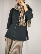 Load image into Gallery viewer, The Black Burberry | Vintage Burberry Brit designer polo top M-L
