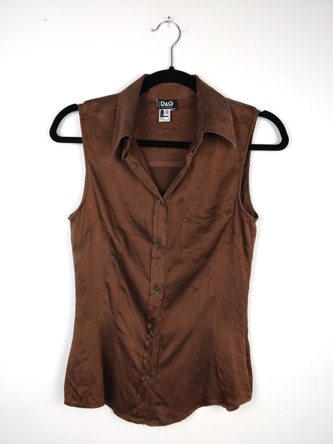 The Brown D&G | Vintage Dolce & Gabbana designer sleeveless blouse top XS-S