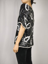 Load image into Gallery viewer, The Monochrome Sequin | Vintage 80s pailletten silk top Frank Usher M
