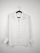 Load image into Gallery viewer, The White Queen | Vintage embroidery lace collar sheer sleeve blouse M-L
