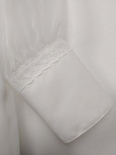 Load image into Gallery viewer, The White Queen | Vintage embroidery lace collar sheer sleeve blouse M-L
