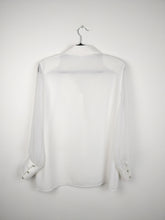 Load image into Gallery viewer, The White Queen | Vintage embroidery lace collar sheer sleeve blouse M-L
