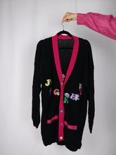 Load image into Gallery viewer, The Jacket Cardigan | Vintage wool long logo embroidery cardigan L
