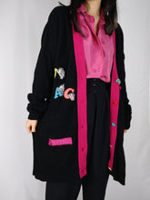Load image into Gallery viewer, The Jacket Cardigan | Vintage wool long logo embroidery cardigan L
