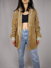 Load image into Gallery viewer, The Corduroy Teddy | Vintage brown beige teddy corduroy winter coat jacket S

