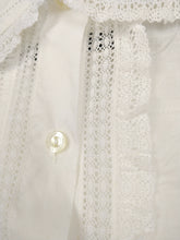 Load image into Gallery viewer, The White Dahlia | Vintage cottagecore embroidery cotton balloon sleeve blouse XS
