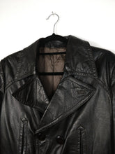 Load image into Gallery viewer, The Black Licorice | Vintage real leather black jacket coat L
