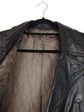 Load image into Gallery viewer, The Black Licorice | Vintage real leather black jacket coat L
