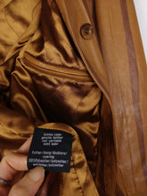 Load image into Gallery viewer, The Toffee Dream Leather Jacket | Vintage real leather brown stripe mid long jacket coat M
