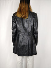Load image into Gallery viewer, The Black Licorice | Vintage real leather black jacket coat L
