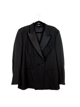 Load image into Gallery viewer, The Black Out | Vintage wool Fraizzoli black plain blazer jacket L-XL
