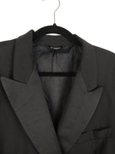 Load image into Gallery viewer, The Black Out | Vintage wool Fraizzoli black plain blazer jacket L-XL
