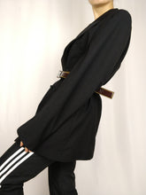 Load image into Gallery viewer, The Black Out | Vintage wool Fraizzoli black plain blazer jacket L-XL
