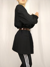 Load image into Gallery viewer, The Black Out | Vintage wool Fraizzoli black plain blazer jacket L-XL

