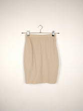 Load image into Gallery viewer, The Bread Roll | Vintage wool beige nude mini pencil skirt XS-S
