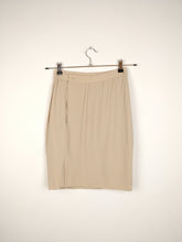 Load image into Gallery viewer, The Bread Roll | Vintage wool beige nude mini pencil skirt XS-S
