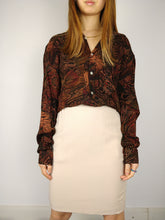 Load image into Gallery viewer, The Bread Roll | Vintage wool beige nude mini pencil skirt XS-S
