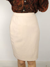 Load image into Gallery viewer, The Bread Roll | Vintage wool beige nude mini pencil skirt XS-S
