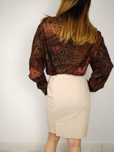 Load image into Gallery viewer, The Bread Roll | Vintage wool beige nude mini pencil skirt XS-S
