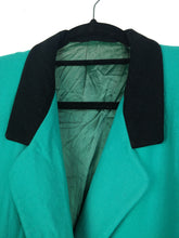 Load image into Gallery viewer, The Turquoise Blazer | Vintage wool turquoise green plain blazer jacket S-M
