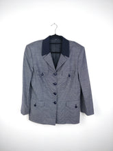 Load image into Gallery viewer, The Blue Blazer | Vintage wool blue collar blazer jacket L
