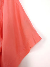 Load image into Gallery viewer, The Silk Coral | Vintage silk short sleeve blouse shirt orange peach plain L
