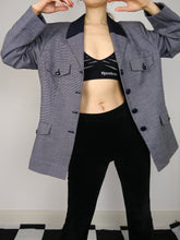 Load image into Gallery viewer, The Blue Blazer | Vintage wool blue collar blazer jacket L
