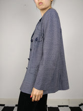 Load image into Gallery viewer, The Blue Blazer | Vintage wool blue collar blazer jacket L
