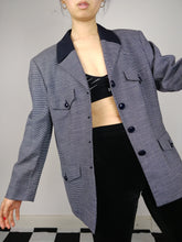 Load image into Gallery viewer, The Blue Blazer | Vintage wool blue collar blazer jacket L
