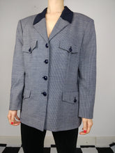 Load image into Gallery viewer, The Blue Blazer | Vintage wool blue collar blazer jacket L
