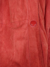 Load image into Gallery viewer, Vintage pink real suede leather set bomber jacket and pencil skirt S-M
