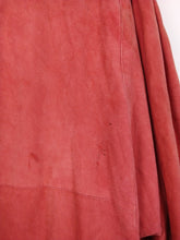 Load image into Gallery viewer, Vintage pink real suede leather set bomber jacket and pencil skirt S-M
