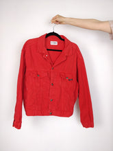 Load image into Gallery viewer, The Red Denim | Vintage red trucker denim jeans jacket M
