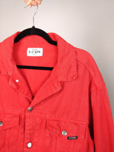 Load image into Gallery viewer, The Red Denim | Vintage red trucker denim jeans jacket M
