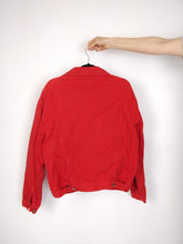 Load image into Gallery viewer, The Red Denim | Vintage red trucker denim jeans jacket M

