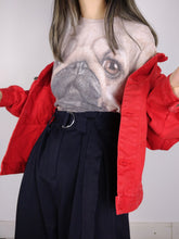 Load image into Gallery viewer, The Red Denim | Vintage red trucker denim jeans jacket M
