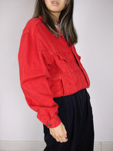 Load image into Gallery viewer, The Red Denim | Vintage red trucker denim jeans jacket M
