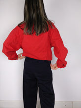 Load image into Gallery viewer, The Red Denim | Vintage red trucker denim jeans jacket M
